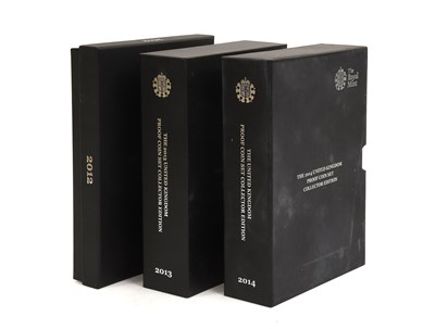Lot 407 - 3x UK Proof Sets, to include: 2012, 10 coin...