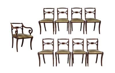 Lot 402 - A Set of Nine (8+1) Regency Mahogany Dining...