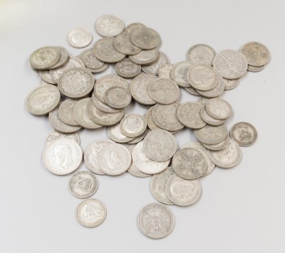 Lot 41 - Mixed British Pre-1947 Silver Coinage, 50%...