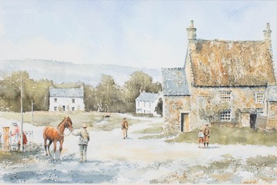 Lot 1231 - Eric Thompson (20th Century) Farm courtyard...