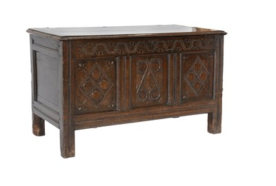 Lot 342 - A William III Carved Oak Chest, late 17th...