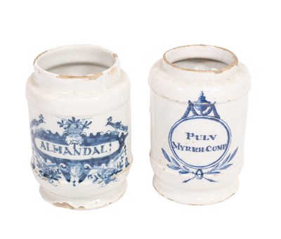 Lot 136 - A Dutch Delft Drug Jar, 18th century,...