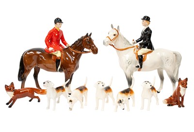 Lot 82 - Beswick Hunting Group Comprising: Huntsman...