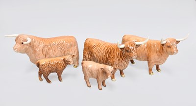 Lot 27 - Beswick Highland Cattle, comprising a bull,...