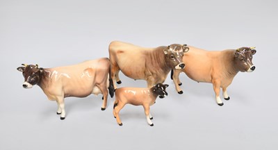 Lot 26 - Beswick Jersey Cattle, comprising two bulls, a...