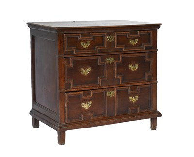 Lot 355 - A William & Mary Geometric-Moulded Oak Chest...