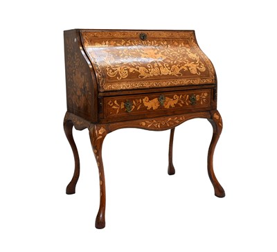 Lot 432 - A Dutch Mahogany and Marquetry-Inlaid Bureau,...