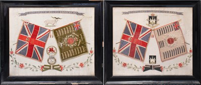 Lot 182 - A Pair of Early 19th Century Embroidered Silk...