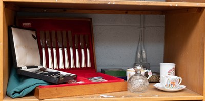 Lot 60 - A Shelf Containing Various Items, including...