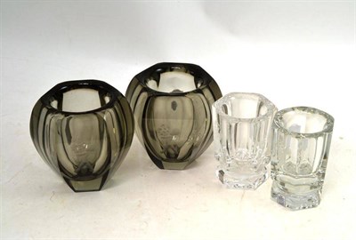 Lot 264 - Two pairs of Kosta vases