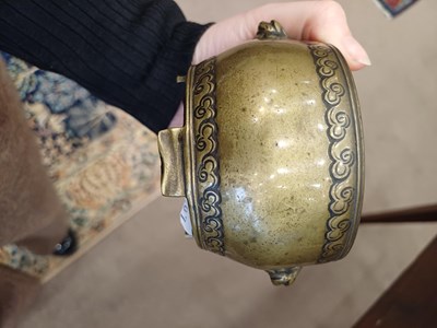 Lot 77 - A Chinese Bronze Censer, Xuande reign mark but...