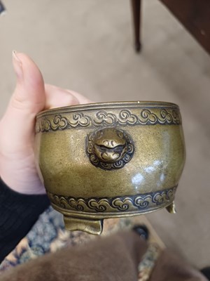 Lot 77 - A Chinese Bronze Censer, Xuande reign mark but...