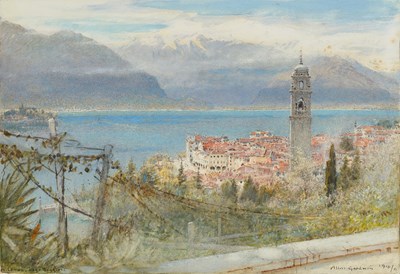 Lot 1021 - Albert Goodwin RWS (1845-1932) "Pallanza, Lago...