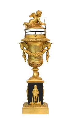 Lot 297 - A French Ormolu Striking Revolving Urn Shaped...