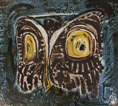 Lot 79 - David T Sharp (1932-1993) for Rye Pottery: Owl,...