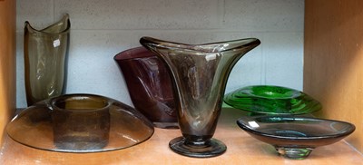 Lot 59 - A Whitefriars Glass Dish, in pewter colour, 24....