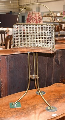 Lot 1402 - A Victorian Brass Magazine Rack, 81cm high