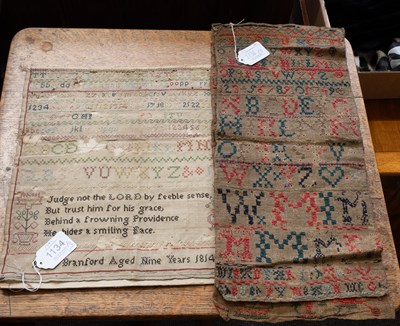 Lot 1134 - Two Similar Mid-19th Century Alphabet Band...