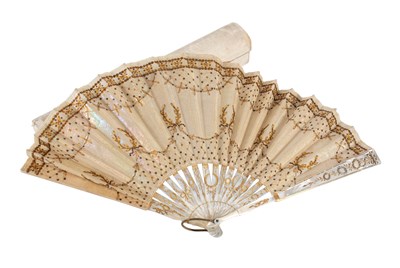 Lot 2005 - Circa 1900 Mother of Pearl Fan, with gilt...