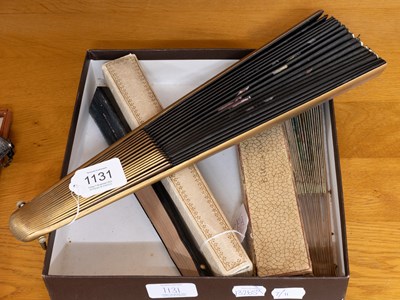 Lot 1131 - Mother of Pearl Circa 1900 Fan with hand...