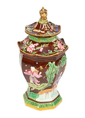 Lot 71 - A Staffordshire Pottery Tea Canister, mid 19th...