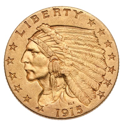 Lot 215 - USA, Two and a Half Dollars 1915, obv. Indian...
