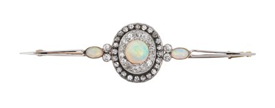 Lot 2079 - An Opal and Diamond Brooch, circa 1910 the...