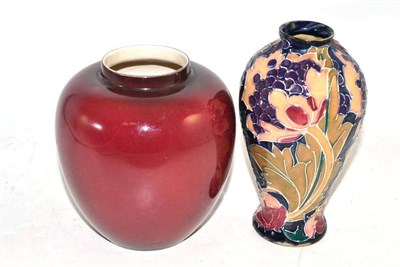 Lot 283 - Busley Ware vase seed poppy pattern, Rouge Royale ginger jar