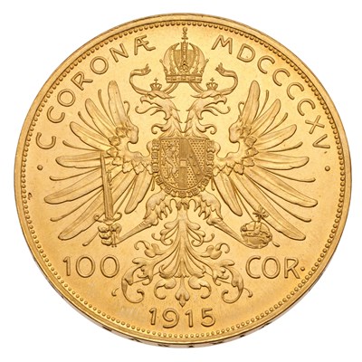 Lot 349 - Austria, One Hundred Corona 1915 Restrike, obv....