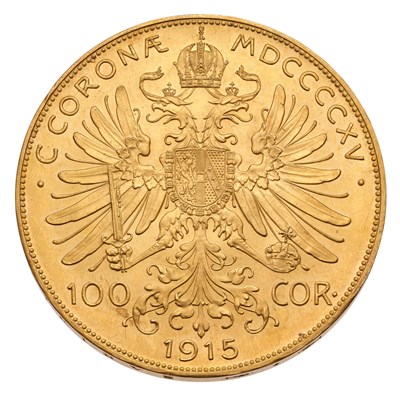 Lot 348 - Austria, One Hundred Corona 1915 Restrike, obv....