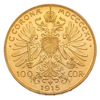 Lot 345 - Austria, One Hundred Corona 1915 Restrike, obv....