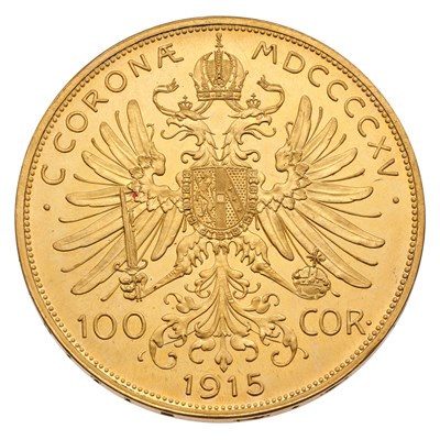 Lot 342 - Austria, One Hundred Corona 1915 Restrike, obv....
