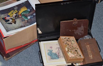 Lot 288 - Mixed collectables including scrapbook, jigsaws, postcards, soaps, drawing set, paint set etc