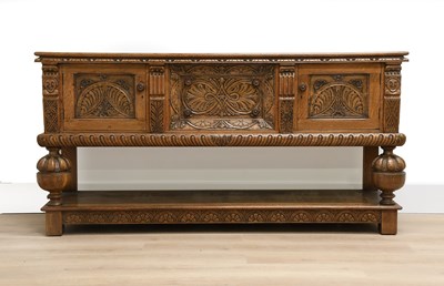 Lot 535 - An Elizabethan-Style Carved Oak Sideboard,...