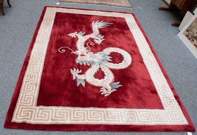 Lot 1298 - Chinese Dragon Rug, 244cm by 168cm