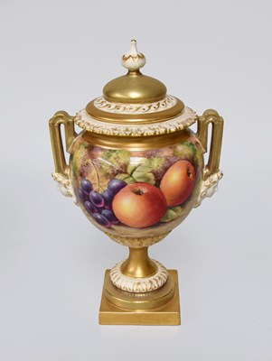 Lot 22 - A Royal Worcester Porcelain Urn and a Cover,...