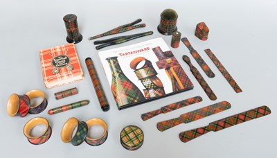 Lot 107 - A Collection of Victorian Tartanware,...