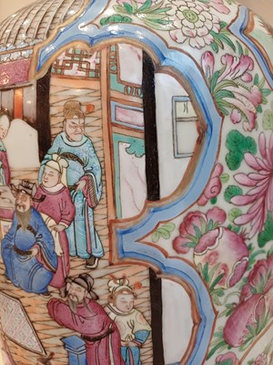 Lot 40 - A Pair of Cantonese Porcelain Vases, mid 19th...