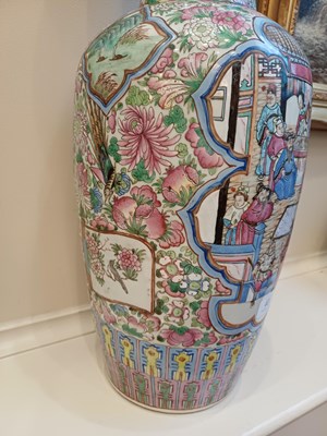 Lot 40 - A Pair of Cantonese Porcelain Vases, mid 19th...