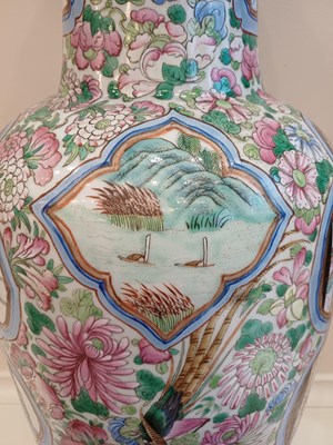 Lot 40 - A Pair of Cantonese Porcelain Vases, mid 19th...