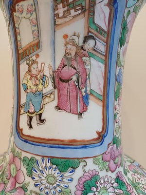 Lot 40 - A Pair of Cantonese Porcelain Vases, mid 19th...