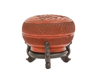 Lot 79 - A Chinese Cinnabar Lacquer Box and Cover, Qing...