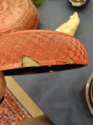 Lot 79 - A Chinese Cinnabar Lacquer Box and Cover, Qing...