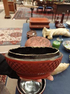 Lot 79 - A Chinese Cinnabar Lacquer Box and Cover, Qing...