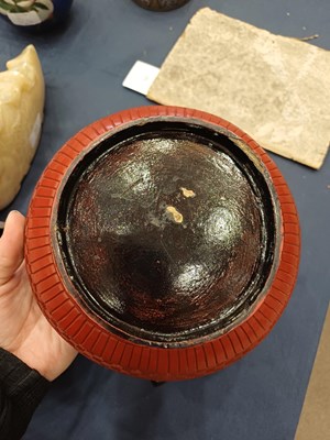 Lot 79 - A Chinese Cinnabar Lacquer Box and Cover, Qing...