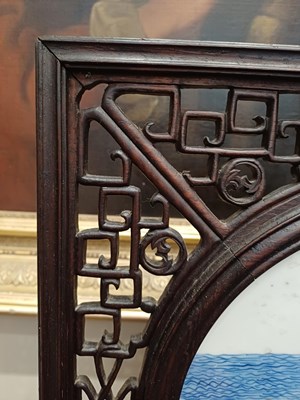 Lot 22 - A Chinese Porcelain-Mounted Hardwood Table...