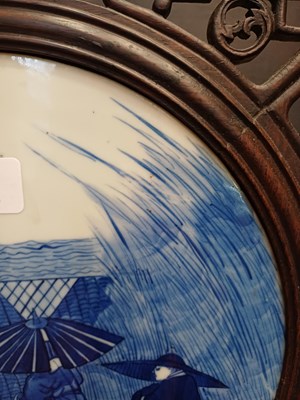 Lot 22 - A Chinese Porcelain-Mounted Hardwood Table...