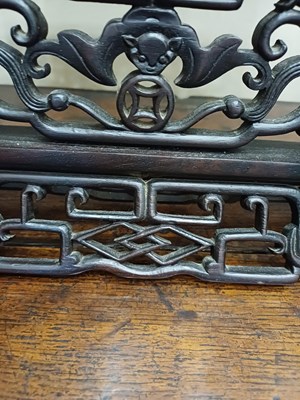 Lot 22 - A Chinese Porcelain-Mounted Hardwood Table...