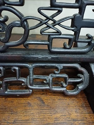 Lot 22 - A Chinese Porcelain-Mounted Hardwood Table...