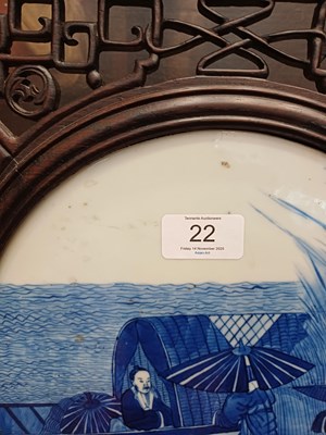 Lot 22 - A Chinese Porcelain-Mounted Hardwood Table...